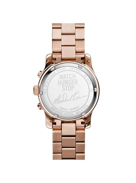 michael kors watch hunger stop rose gold open|Watch Hunger Stop Oversized Runway Rose Gold.